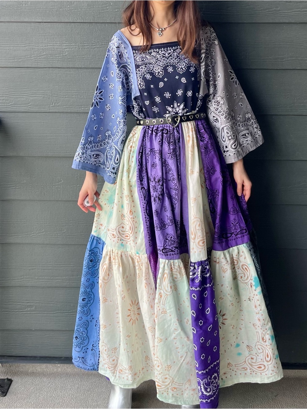 The Periwinkle Meadow | Handmade Voluminous Bandana Dress SKU 06263 - Picture 16 of 16